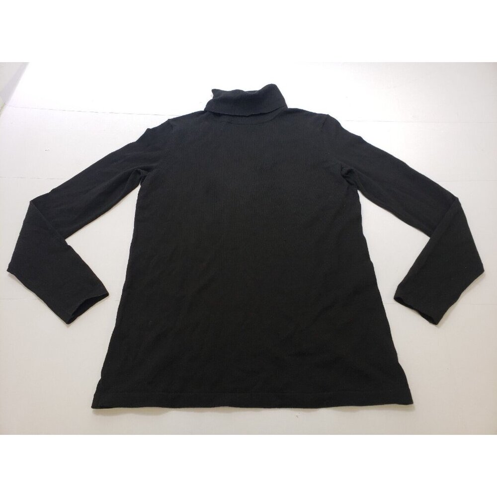 Belford Womens Shirt Pullover Long Sleeve Turtleneck Cotton Blend Black Size XS